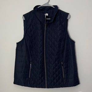 cj banks navy polyester vest